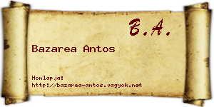 Bazarea Antos névjegykártya